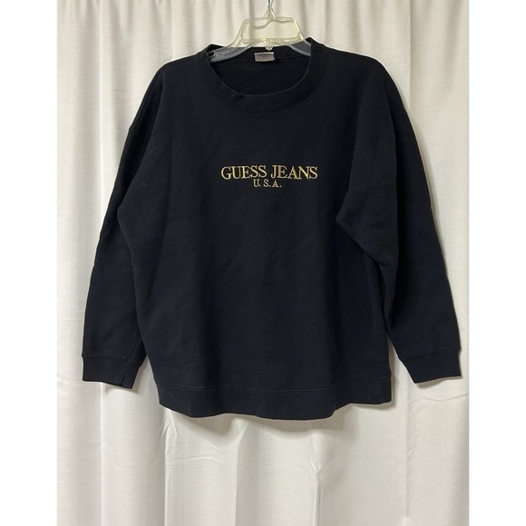 Guess Other - VINTAGE Guess Jeans USA Crew Neck Sweatshirt Black One Size Embroidered Logo